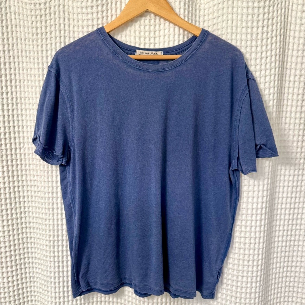 Free People We the Free Blue Crew Neck Tee Size Extra Small